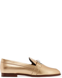 goldene Leder Slipper von Tod's