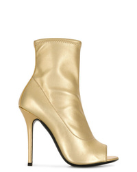 goldene Leder Stiefeletten mit Ausschnitten von Giuseppe Zanotti Design