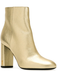 goldene Leder Stiefeletten von Saint Laurent