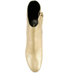 goldene Leder Stiefeletten von Saint Laurent