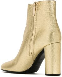 goldene Leder Stiefeletten von Saint Laurent