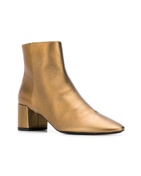 goldene Leder Stiefeletten von Saint Laurent