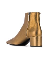 goldene Leder Stiefeletten von Saint Laurent