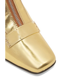 goldene Leder Stiefeletten