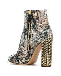 goldene Leder Stiefeletten von Casadei