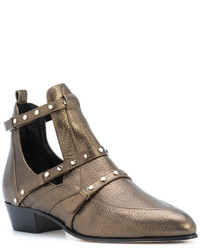 goldene Leder Stiefeletten von Jimmy Choo