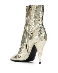 goldene Leder Stiefeletten von Saint Laurent