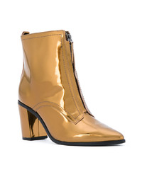 goldene Leder Stiefeletten von Schutz