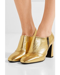 goldene Leder Stiefeletten von Bottega Veneta