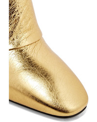 goldene Leder Stiefeletten von Bottega Veneta