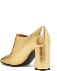 goldene Leder Stiefeletten von Bottega Veneta