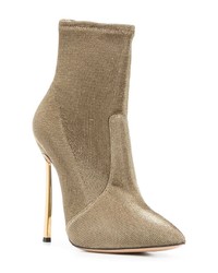 goldene Leder Stiefeletten von Casadei