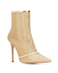 goldene Leder Stiefeletten von Gianvito Rossi