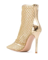 goldene Leder Stiefeletten von Gianvito Rossi