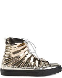 goldene Leder Turnschuhe von Damir Doma