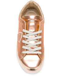 goldene Leder Turnschuhe von Philippe Model