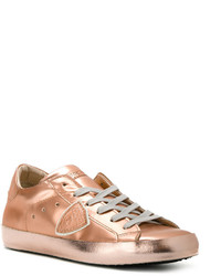 goldene Leder Turnschuhe von Philippe Model