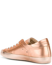 goldene Leder Turnschuhe von Philippe Model