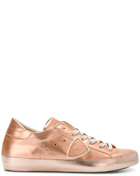 goldene Leder Turnschuhe von Philippe Model