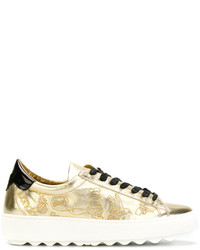 goldene Leder Turnschuhe von Philippe Model