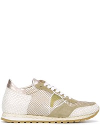 goldene Leder Turnschuhe von Philippe Model