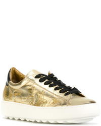 goldene Leder Turnschuhe von Philippe Model