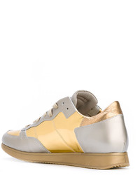 goldene Leder Turnschuhe von Philippe Model