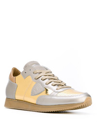 goldene Leder Turnschuhe von Philippe Model