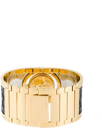 goldene Leder Uhr von Gucci