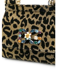 goldene Leder Umhängetasche mit Leopardenmuster von Dolce & Gabbana