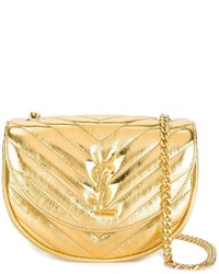 goldene Leder Umhängetasche von Saint Laurent