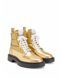 goldene Lederfreizeitstiefel von Giuseppe Zanotti