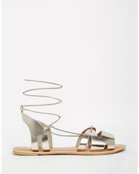 goldene Ledersandalen von Asos