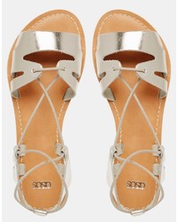 goldene Ledersandalen von Asos