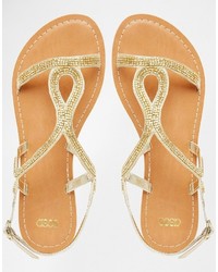 goldene Ledersandalen von Asos