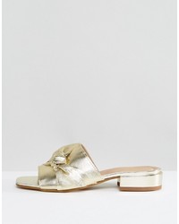 goldene Ledersandalen von Asos