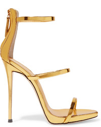 goldene Ledersandalen von Giuseppe Zanotti