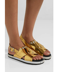 goldene Ledersandalen von Marni