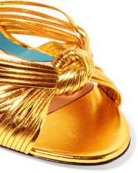 goldene Ledersandalen von Gucci