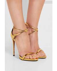 goldene Ledersandalen von Giuseppe Zanotti