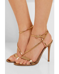 goldene Ledersandalen von Gianvito Rossi