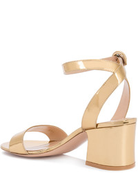 goldene Ledersandalen von Gianvito Rossi