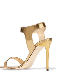 goldene Ledersandalen von Jimmy Choo