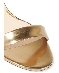 goldene Ledersandalen von Jimmy Choo