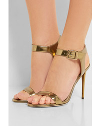 goldene Ledersandalen von Jimmy Choo