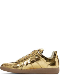 goldene niedrige Sneakers von Maison Margiela