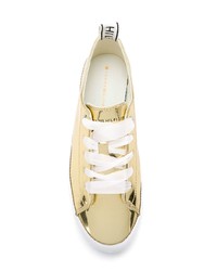 goldene niedrige Sneakers von Tommy Hilfiger