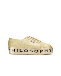 goldene niedrige Sneakers von Philosophy di Lorenzo Serafini