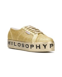 goldene niedrige Sneakers von Philosophy di Lorenzo Serafini