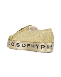 goldene niedrige Sneakers von Philosophy di Lorenzo Serafini